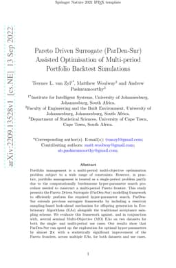 Pareto Driven Surrogate (ParDen-Sur) Assisted Optimisation of
  Multi-period Portfolio Backtest Simulations