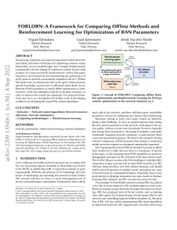 FORLORN: A Framework for Comparing Offline Methods and Reinforcement
  Learning for Optimization of RAN Parameters