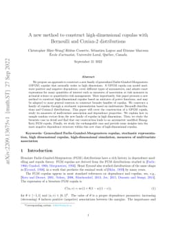 A new method to construct high-dimensional copulas with Bernoulli and
  Coxian-2 distributions