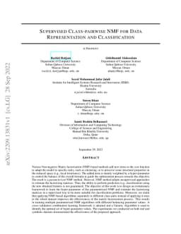 Supervised Class-pairwise NMF for Data Representation and Classification