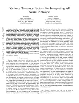 Variance Tolerance Factors For Interpreting ALL Neural Networks