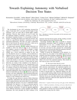 Towards Explaining Autonomy with Verbalised Decision Tree States