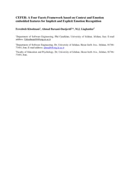 CEFER: A Four Facets Framework based on Context and Emotion embedded
  features for Implicit and Explicit Emotion Recognition