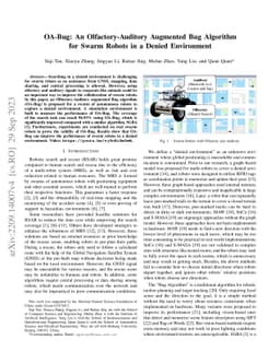 OA-Bug: An Olfactory-Auditory Augmented Bug Algorithm for Swarm Robots
  in a Denied Environment