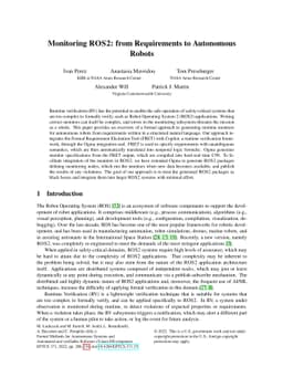 Monitoring ROS2: from Requirements to Autonomous Robots
