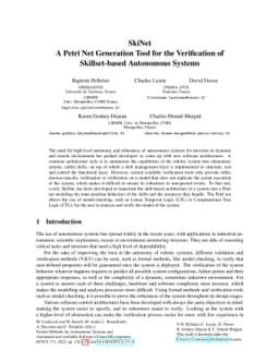 SkiNet, A Petri Net Generation Tool for the Verification of
  Skillset-based Autonomous Systems