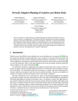 Towards Adaptive Planning of Assistive-care Robot Tasks