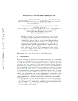 Popularity Driven Data Integration