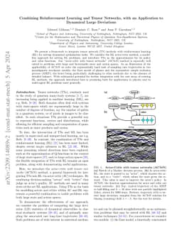 Combining Reinforcement Learning and Tensor Networks, with an
  Application to Dynamical Large Deviations