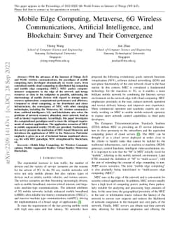 Mobile Edge Computing, Metaverse, 6G Wireless Communications, Artificial
  Intelligence, and Blockchain: Survey and Their Convergence