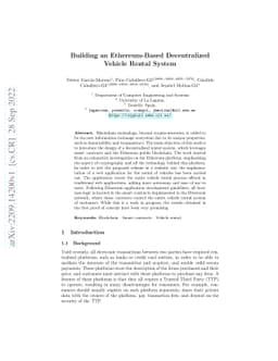 Building an Ethereum-Based Decentralized Vehicle Rental System
