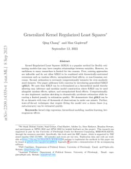 Generalized Kernel Regularized Least Squares