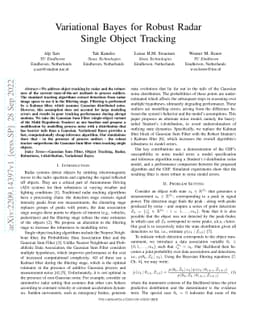 Variational Bayes for robust radar single object tracking