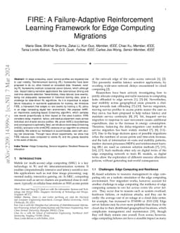 FIRE: A Failure-Adaptive Reinforcement Learning Framework for Edge
  Computing Migrations