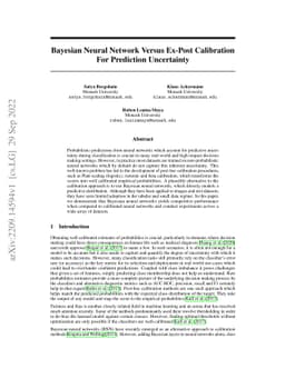 Bayesian Neural Network Versus Ex-Post Calibration For Prediction
  Uncertainty