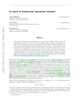 In Search of Projectively Equivariant Networks