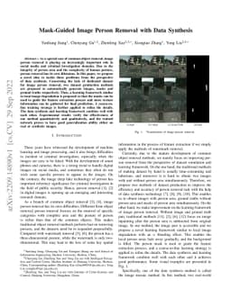 Mask-Guided Image Person Removal with Data Synthesis
