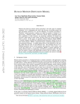 Human Motion Diffusion Model