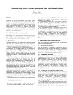 Summarizing text to embed qualitative data into visualizations