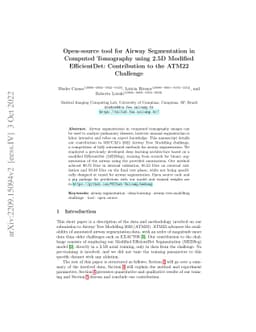 Open-source tool for Airway Segmentation in Computed Tomography using
  2.5D Modified EfficientDet: Contribution to the ATM22 Challenge