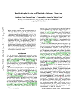 Double Graphs Regularized Multi-view Subspace Clustering