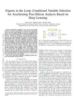 Experts in the Loop: Conditional Variable Selection for Accelerating
  Post-Silicon Analysis Based on Deep Learning