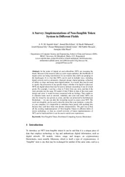 A Survey: Implementations of Non-fungible Token System in Different
  Fields