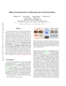 Hiding Visual Information via Obfuscating Adversarial Perturbations