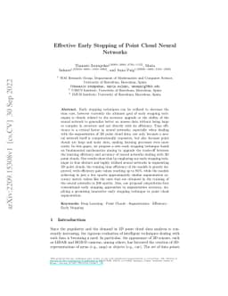 Effective Early Stopping of Point Cloud Neural Networks