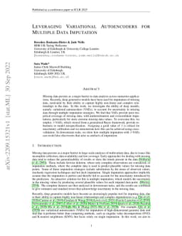 Leveraging variational autoencoders for multiple data imputation