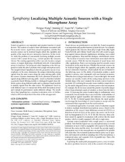 Symphony: Localizing Multiple Acoustic Sources with a Single Microphone
  Array
