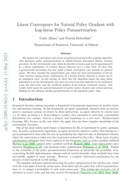 Linear Convergence for Natural Policy Gradient with Log-linear Policy
  Parametrization