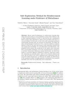 Safe Exploration Method for Reinforcement Learning under Existence of
  Disturbance