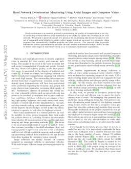 Road Network Deterioration Monitoring Using Aerial Images and Computer
  Vision