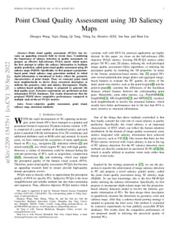 Point Cloud Quality Assessment using 3D Saliency Maps