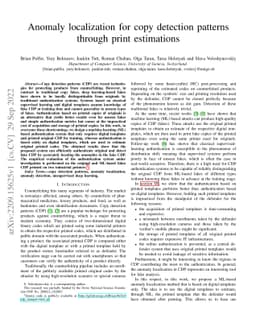 Anomaly localization for copy detection patterns through print
  estimations