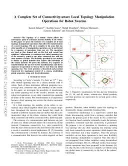 A Complete Set of Connectivity-aware Local Topology Manipulation
  Operations for Robot Swarms