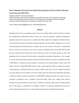 Direct Estimation of Porosity from Seismic Data using Rock and Wave
  Physics Informed Neural Networks (RW-PINN)