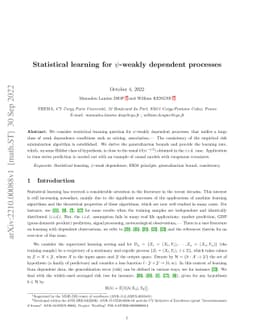 Statistical learning for $ψ$-weakly dependent processes
