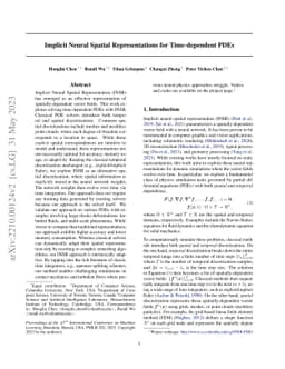 Implicit Neural Spatial Representations for Time-dependent PDEs