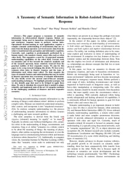 A Taxonomy of Semantic Information in Robot-Assisted Disaster Response