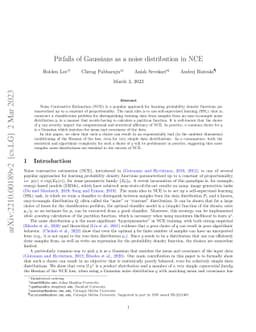 Pitfalls of Gaussians as a noise distribution in NCE