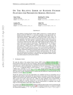 On The Relative Error of Random Fourier Features for Preserving Kernel
  Distance
