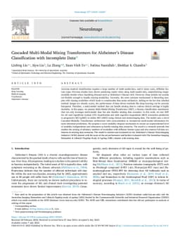 Cascaded Multi-Modal Mixing Transformers for Alzheimer's Disease
  Classification with Incomplete Data