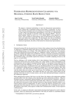 Federated Representation Learning via Maximal Coding Rate Reduction