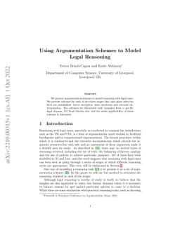 Using Argumentation Schemes to Model Legal Reasoning