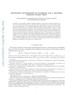 Stochastic optimization on matrices and a graphon McKean-Vlasov limit