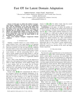 Fast OT for Latent Domain Adaptation
