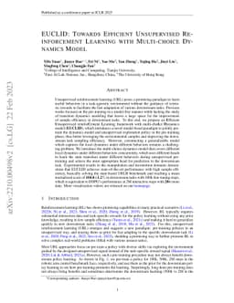 EUCLID: Towards Efficient Unsupervised Reinforcement Learning with
  Multi-choice Dynamics Model