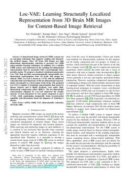 Loc-VAE: Learning Structurally Localized Representation from 3D Brain MR
  Images for Content-Based Image Retrieval